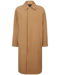 BOSS - Solid Patterned Regular Fit Overcoat - Lyst