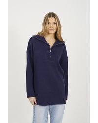 Brave Soul - Oversized 1/2 Zip Knitted Jumper - Lyst