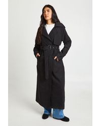 Boohoo - Tall Peached Oversized Double Breast Trench Coat - Lyst