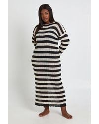 Boohoo - Plus Crochet Knit Scoop Back Beach Maxi Dress - Lyst