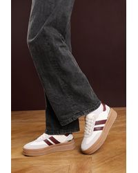 Where's That From - 'Yulia' Platform Lace Up Trainers With Side Stripes - Lyst