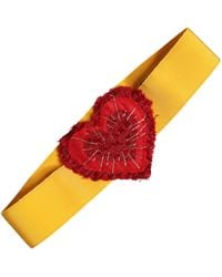 Dolce & Gabbana - Heart Embellished Grosgrain Belt - Lyst