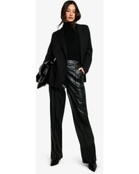 Boohoo - Tall Straight Leg Faux Leather Trouser - Lyst