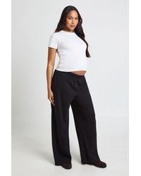 Boohoo - Maternity Basic Rib Straight Leg Trouser - Lyst
