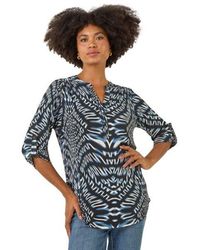 Roman - Abstract Puff Print Stretch Top - Lyst