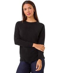Roman - Plain Soft Crew Neck Jumper - Lyst
