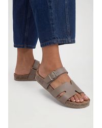 Boohoo - Cut Out Double Strap Sandals - Lyst