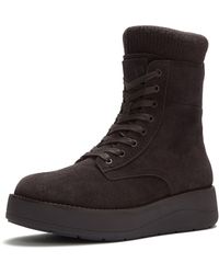 Fitflop - Gen-Ff Roam Knit Suede Chocolate Boots - Lyst