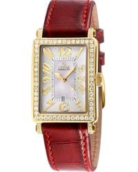 Gevril - Ave Of Americas Mini Swiss Quartz Ipyg Stainless Steel Diamond Case, Mop Dial Watch - Lyst