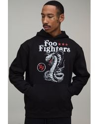 BoohooMAN - Oversized Foo Fighters Snake License Print Hoodie - Lyst
