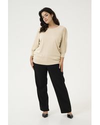 Kaffe - Strickpullover Regular Fit Cream - Lyst