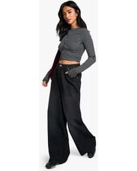 Boohoo - Petite Basic Super Wide Leg Jean - Lyst