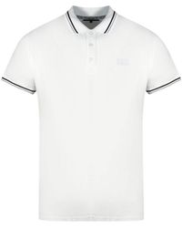 Class Roberto Cavalli - Twinned Tipped Collar White Polo Shirt Cotton - Lyst