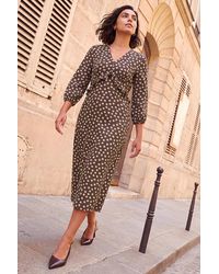 Roman - Frill Polka Dot Midi Dress - Lyst