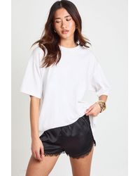 Boohoo - Lace Trim Runner Short - Lyst