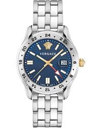 Versace - Greca Time Gmt Watch Ve7C00523 Stainless Steel (Archived) - Lyst