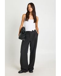 Boohoo - Tall Basics Tailored Wide Leg Trouser - Lyst