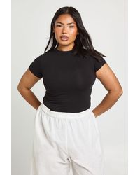 Boohoo - Plus Basic Short Sleeve Fitted Top - Lyst