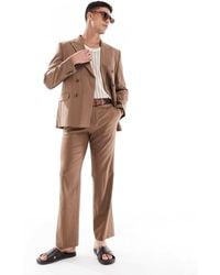 ASOS - Linen Blend Tapered Suit Trousers - Lyst