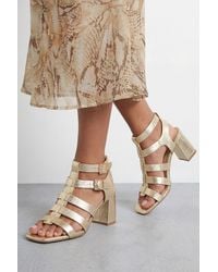 Faith - Nikkie Faux Leather Block Heel Gladiator Sandals - Lyst