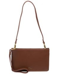 Pure Luxuries - 'Layla' Dark Nappa Leather Grab Clutch Bag - Lyst
