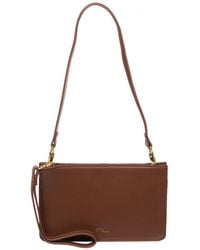 Pure Luxuries - 'Layla' Dark Nappa Leather Grab Clutch Bag - Lyst