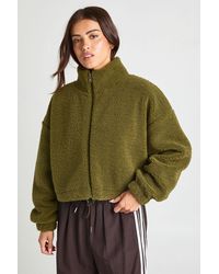 Boohoo - High Neck Teddy Jacket - Lyst