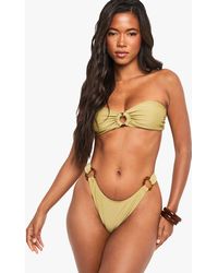 Boohoo - Resin Hardwear Bandeau Bikini Briefs - Lyst