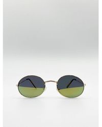 SVNX - Metal Frame Round Sunglasses With Mirror Lenses - Lyst