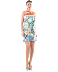 Conquista - A Line Strap Detail Print Dress - Lyst