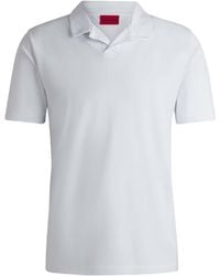 HUGO - Dimerspolo Stretch Katoenen Polo Shirt In Wit - Lyst