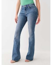 TRUE RELIGION - Joey Single Needle Mid Rise Flap Flare - Lyst