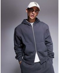 ASOS - Premium Heavyweight Boxy Oversized Zip Through Hoodie 400Gsm - Lyst