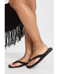 Boohoo - Wide Fit Faux Suede Flip Flops - Lyst