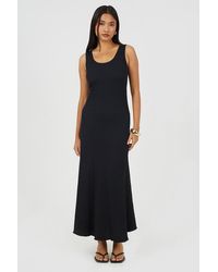 Brave Soul - Textured Jersey Lace Strappy Fit And Flare Maxi Dress - Lyst