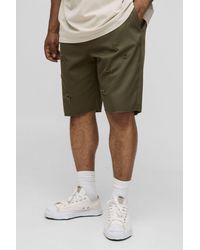 BoohooMAN - Plus Distressed Raw Hem Relaxed Fit Shorts - Lyst