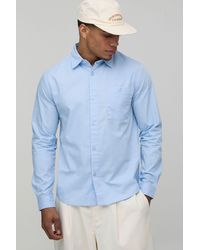 BoohooMAN - Regular Fit Long Sleeve Cotton Shirt - Lyst