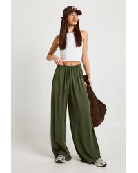 Boohoo - Tall Woven Wide Leg Trousers - Lyst