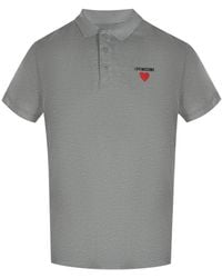 Moschino - Love Heart Logo Polo Shirt Cotton - Lyst
