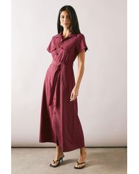 Wallis - Viscose Linen Pocket Shirt Midaxi Dress - Lyst