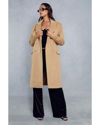 MissPap - Premium Structured Wool Look Double Breasted Coat - Lyst