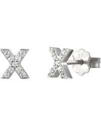The Jewellery Stockroom - Sterling Cubic Zirconia Initial Stud Earrings - Lyst