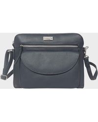 Assots London - 'jean' Navy Real Soft Pebble Grain Leather Crossbody Bag - Lyst