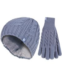 Heat Holders - Ladies Fleece Lined Thermal Hat & Gloves Set For Winter - Lyst
