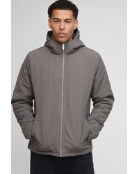 BoohooMAN - Regular Fit Hooded Crinkle Peached Nylon Jacket - Lyst