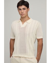 BoohooMAN - Boxy Fit Cotton Blend Knitted Polo - Lyst