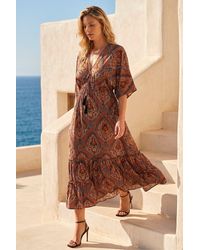 Roman - Paisley Boho Print Maxi Dress - Lyst