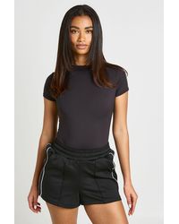 Boohoo - Second Skin Short Sleeve High Neck Bodysuit - Lyst