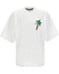 Palm Angels - Sketchy Tree Design Oversized Fit T-Shirt Cotton - Lyst