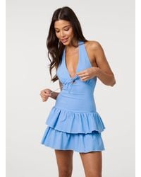 Pink Vanilla - Bengaline Keyhole Halter Neck Dress - Lyst